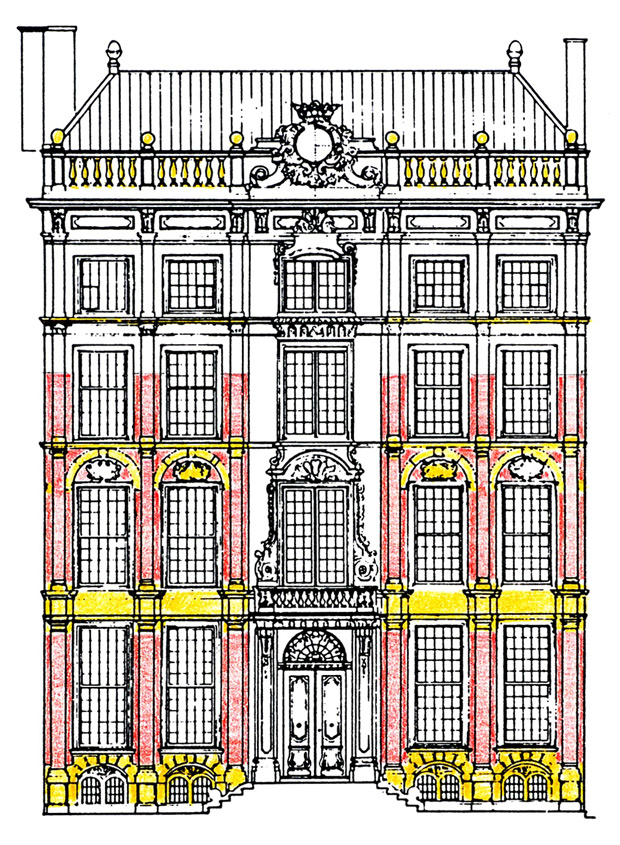 Drawing facade Korte Vijverberg 3